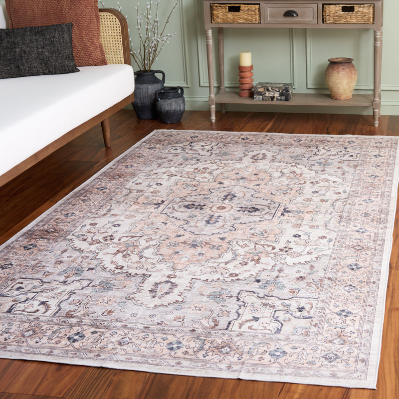 Lomeli Area Rug with Non-Slip Backing, Rectangle 10" x 14"