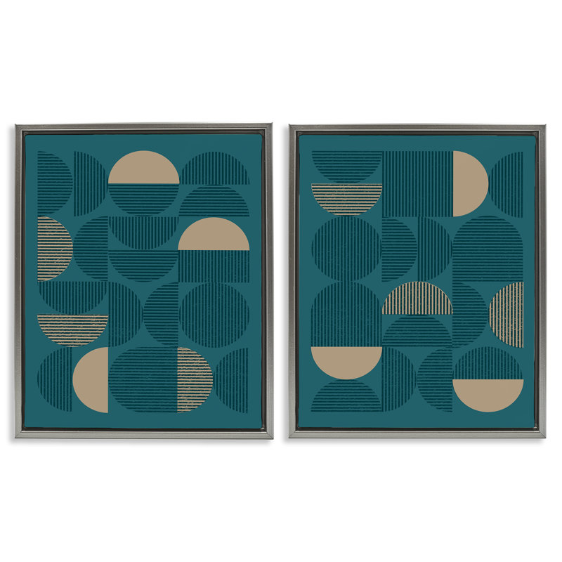 Ensemble de 2 toiles flottantes encadrées Minimalist, H 21 po x l 17 po, Cadre flottant gris lustré