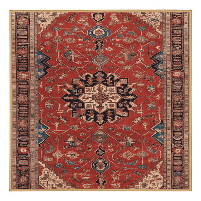 Machine Washable Persian Brown Area Rug