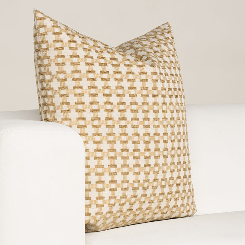 Birch Lane Stride Throw Pillow Throw, Polyester, Yellow Geometric, Square 26"