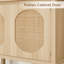 Console de ferme, armoire de rangement avec 2 portes d'armoire en rotin