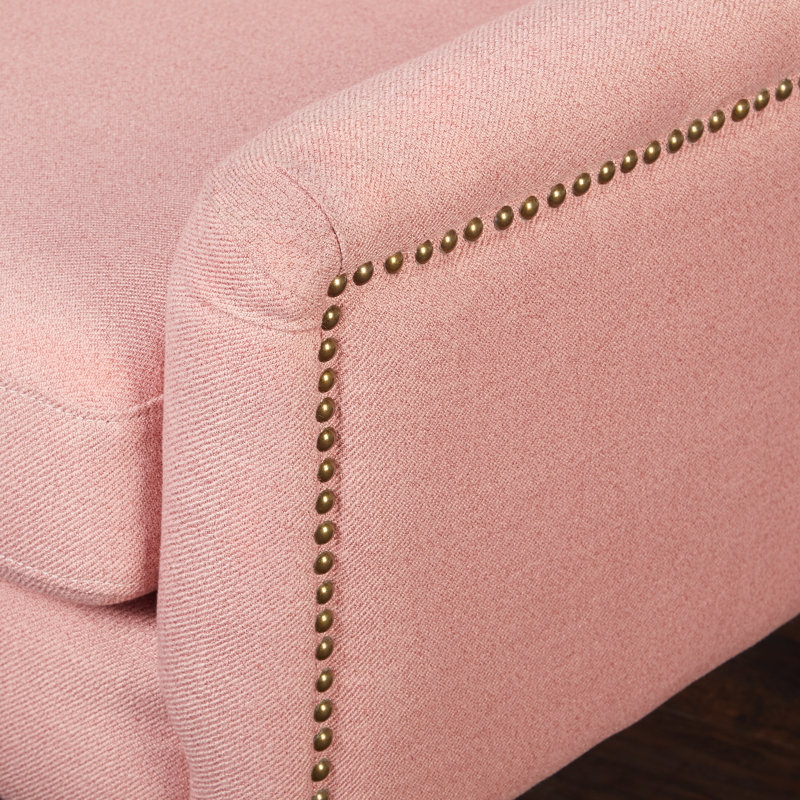 Beauford Upholstered Armchair, Pink Polyester Blend