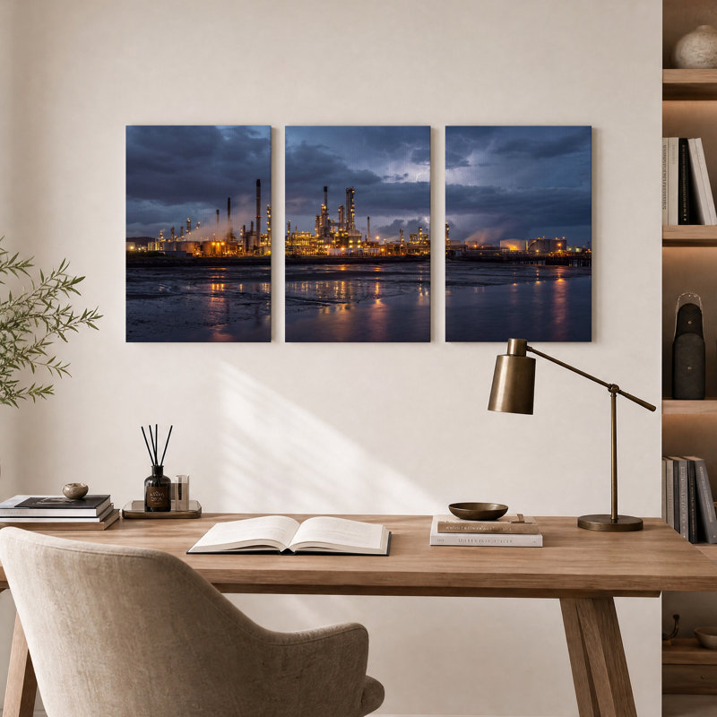 Ensemble d'art industriel sur toile 3, H 24 po x l 16 po x 3 pièces