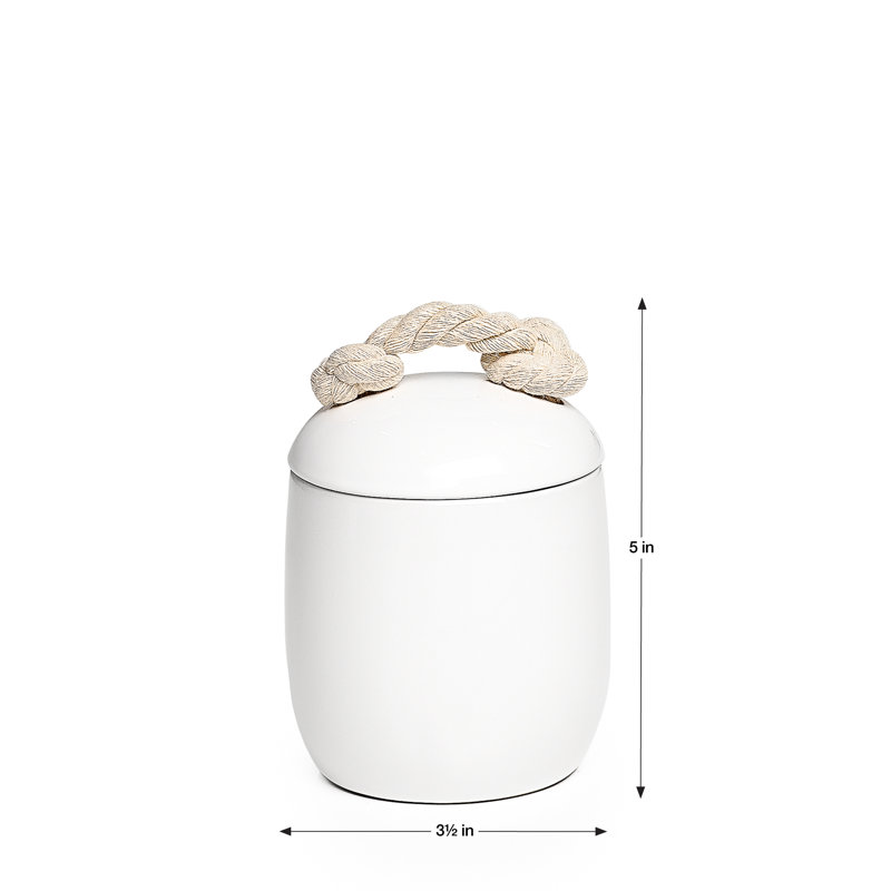 Cape Ceramic / Porcelain Jar, 5" H x 3.5" W x 3.5" D