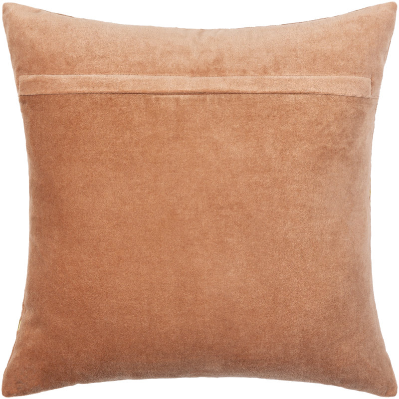 Abstract Cotton Pillow Cover, Mauve/Metallic Gold, 18" x 18"