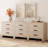 Farmhouse 3 Drawer Dresser Set Of 3, Large 9 Drawer Dresser For Bedroom, Wooden Chest Of Drawers Closet Storage Organizer For Bedroom, Hallway, Living Room, Living Room, Hallway, Beige-110480946