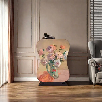 Armoire en noyer avec grands tiroirs de rangement
