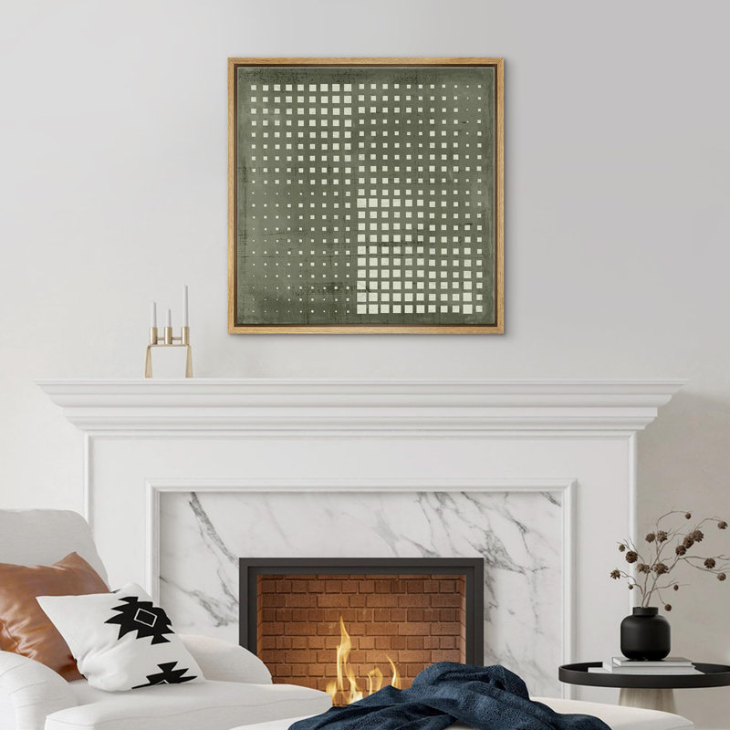 «Abstract Grayscale Dot Matrix», reproduction d'art sur toile encadrée, H 24 po x l 24 po x P 1,5 po, Naturel