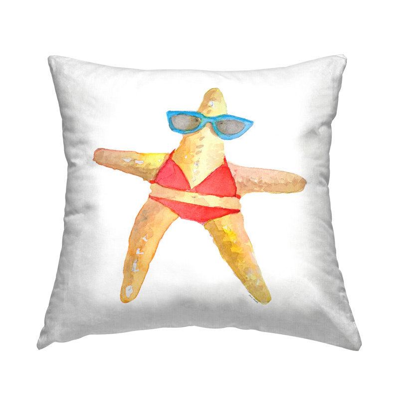 Coussin décoratif imprimé étoile de mer par Lanie Loreth