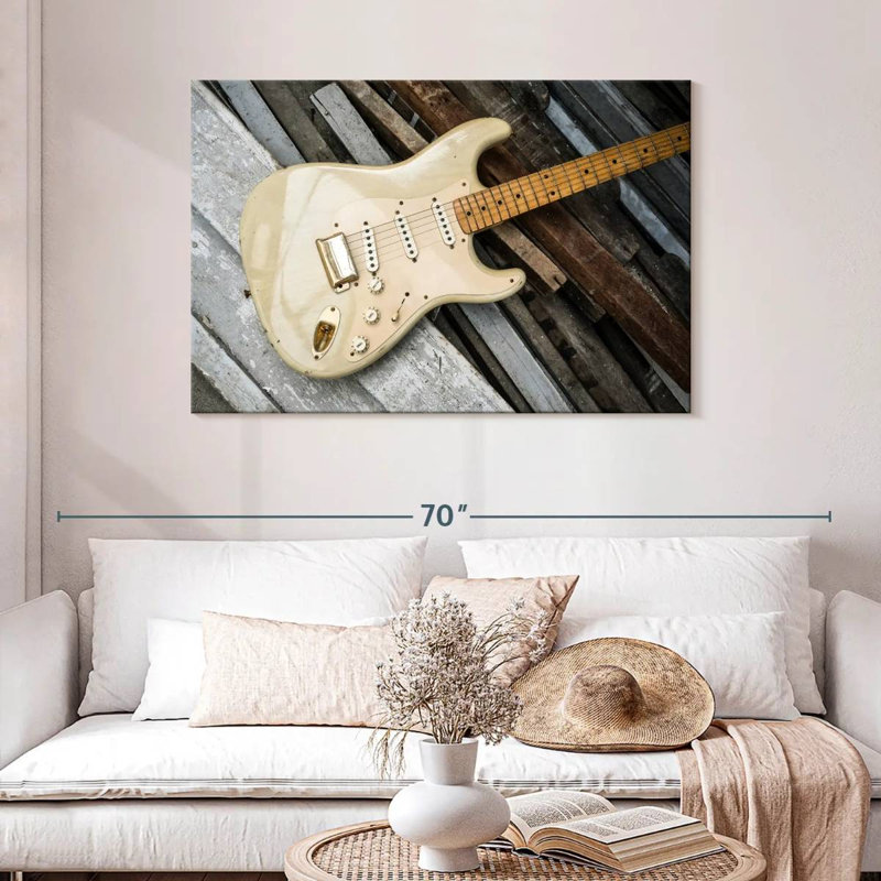 Guitare Abarca sur planches, H 30 po x l 45 po