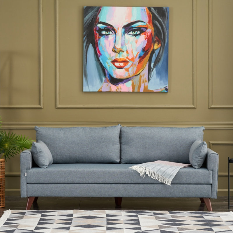 Canapé Wylandville, Bleu 100% polyester, 33,5 po H x 69,7 po L x 31,9 po P