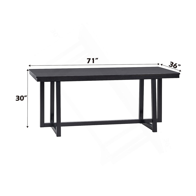 Kini Black Finish Dining Table