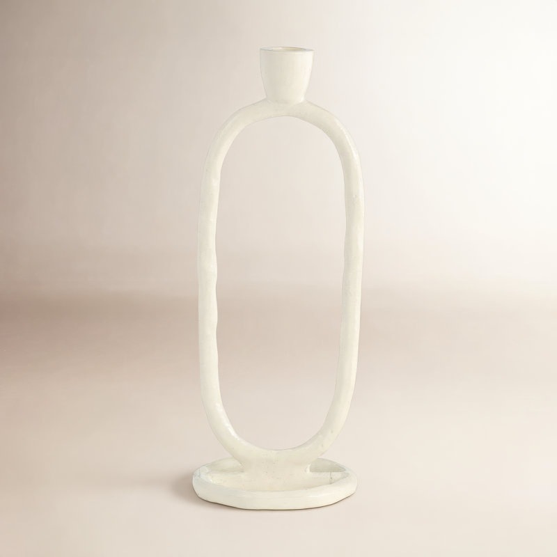 Oval Ring Taper Candle Holder, 11" H x 4" W x 4" D, Green