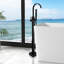 Garniture de robinet de baignoire autoportante au sol avec douche à main-60203238
