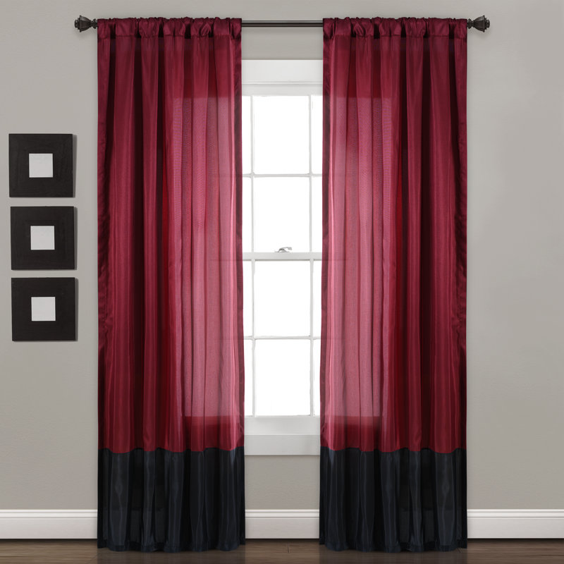 Curtain Pair, Red/Black
