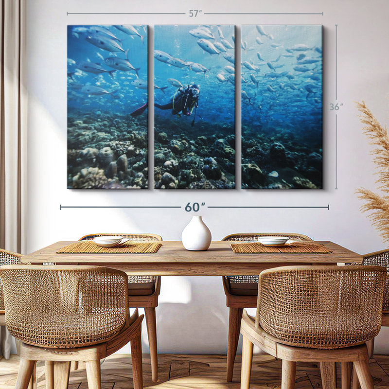 " Scuba Diver ", 36" H x 57" W