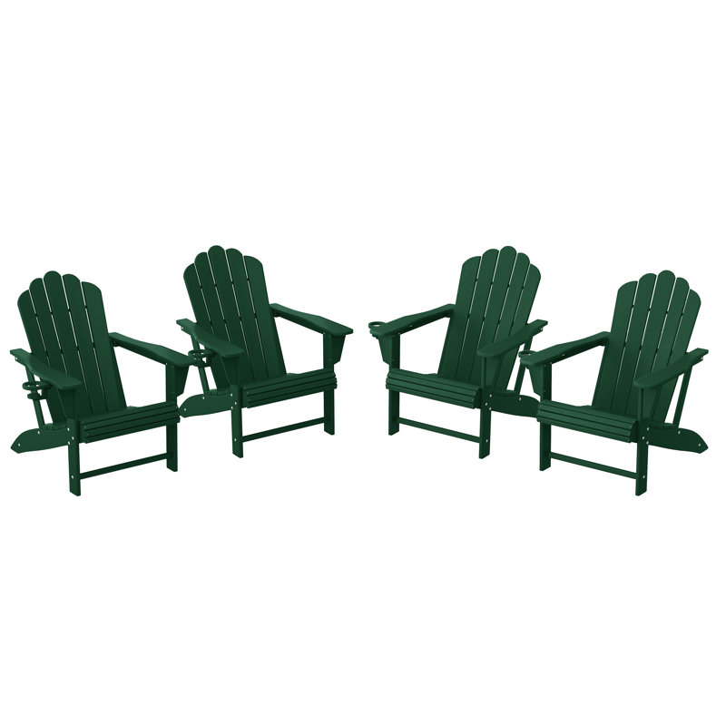 Outdoor Poly Adirondack Chair (Set Of 4), Dark Green