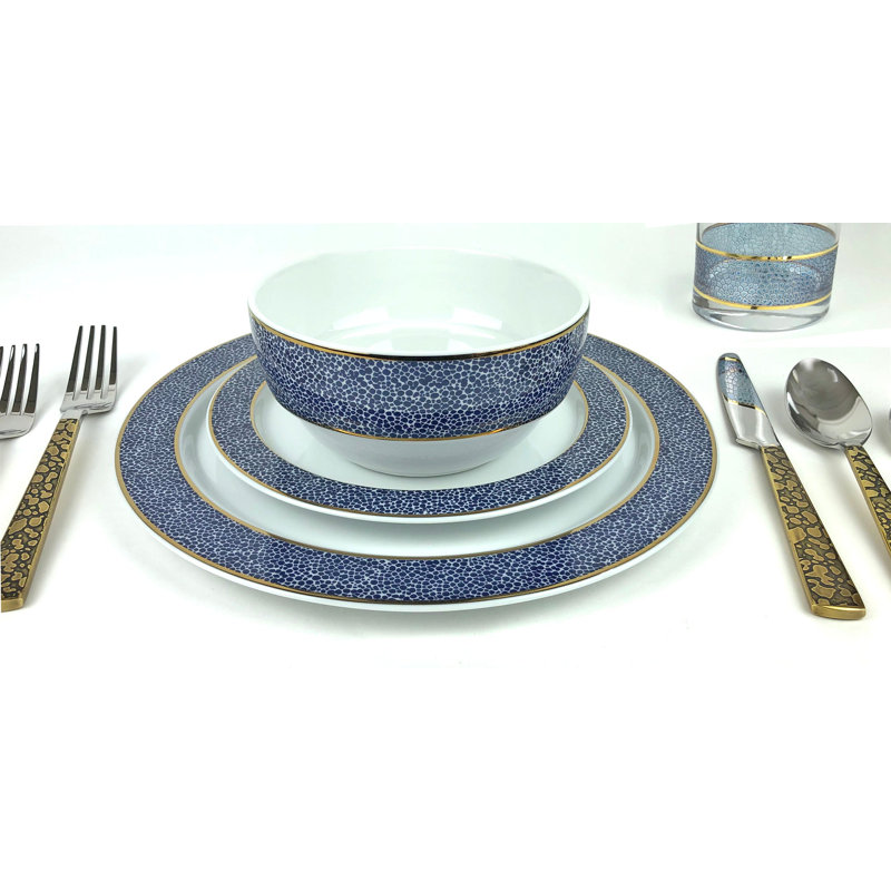 Assiette à salade 8 po Panthera, Indigo