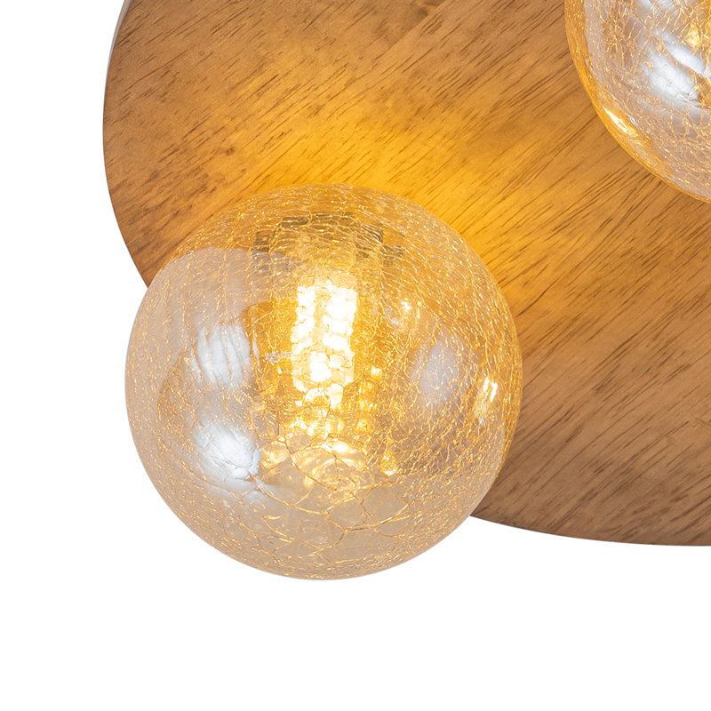 Plafonnier encastré 3 lumières, Ambre craquelé