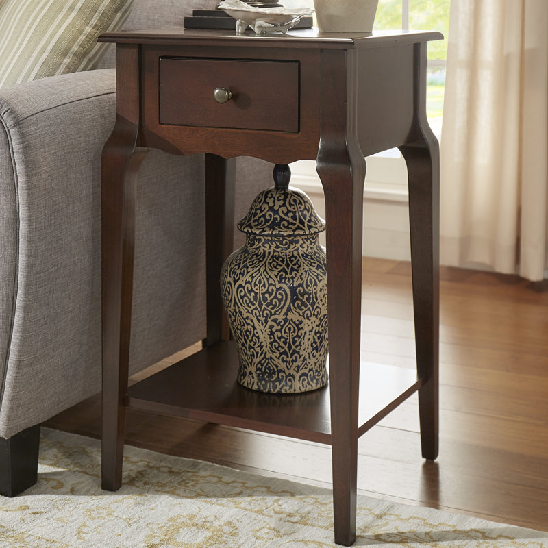 Hague End Table with Storage, Espresso