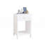 Modern White Nightstand With Drawer And Open Shelf,Scalloped Edge Bedside Table For Bedroom