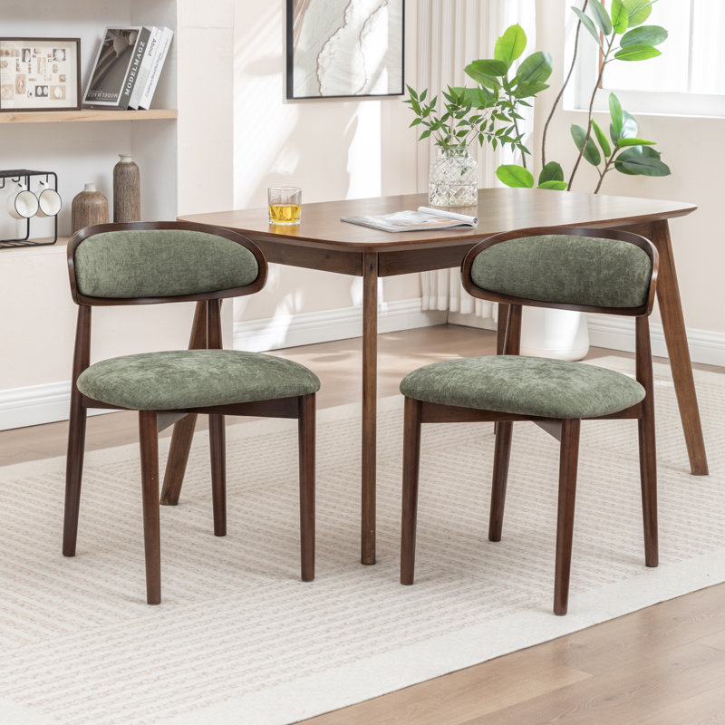 Chaise d'appoint rembourrée en bois massif, Vert