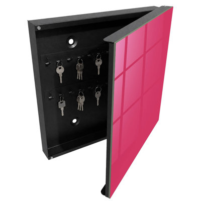 Key box, Opens to the right, 30x30x5, White, Energetic pink, full of life, pastel elegance, 