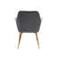 Chaise de salle à manger Odetta avec accoudoirs, velours, pieds chromés dorés-749448924
