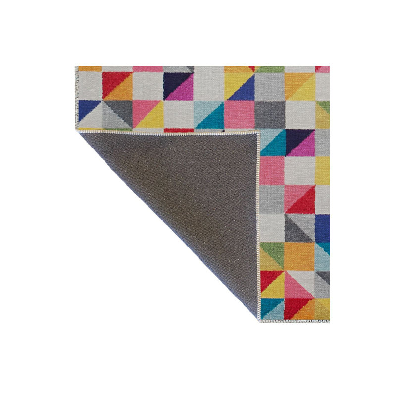 Machine Washable Light Tone Multicolor Crystal Shape Transition Patterned Creative Modern Decorative Rug