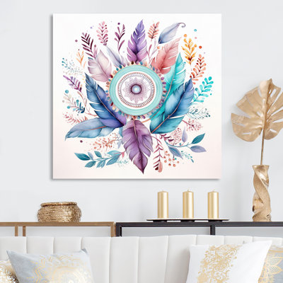 " Pastel Turquoise Boho Dreamcatcher "
