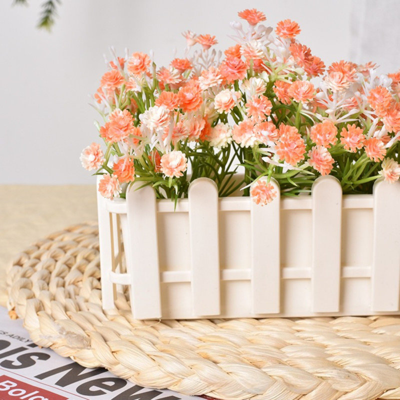 3Pcs Classic Picket Fence Planter Boxes Rectangular Planters Window Box Design For Outdoor Plants