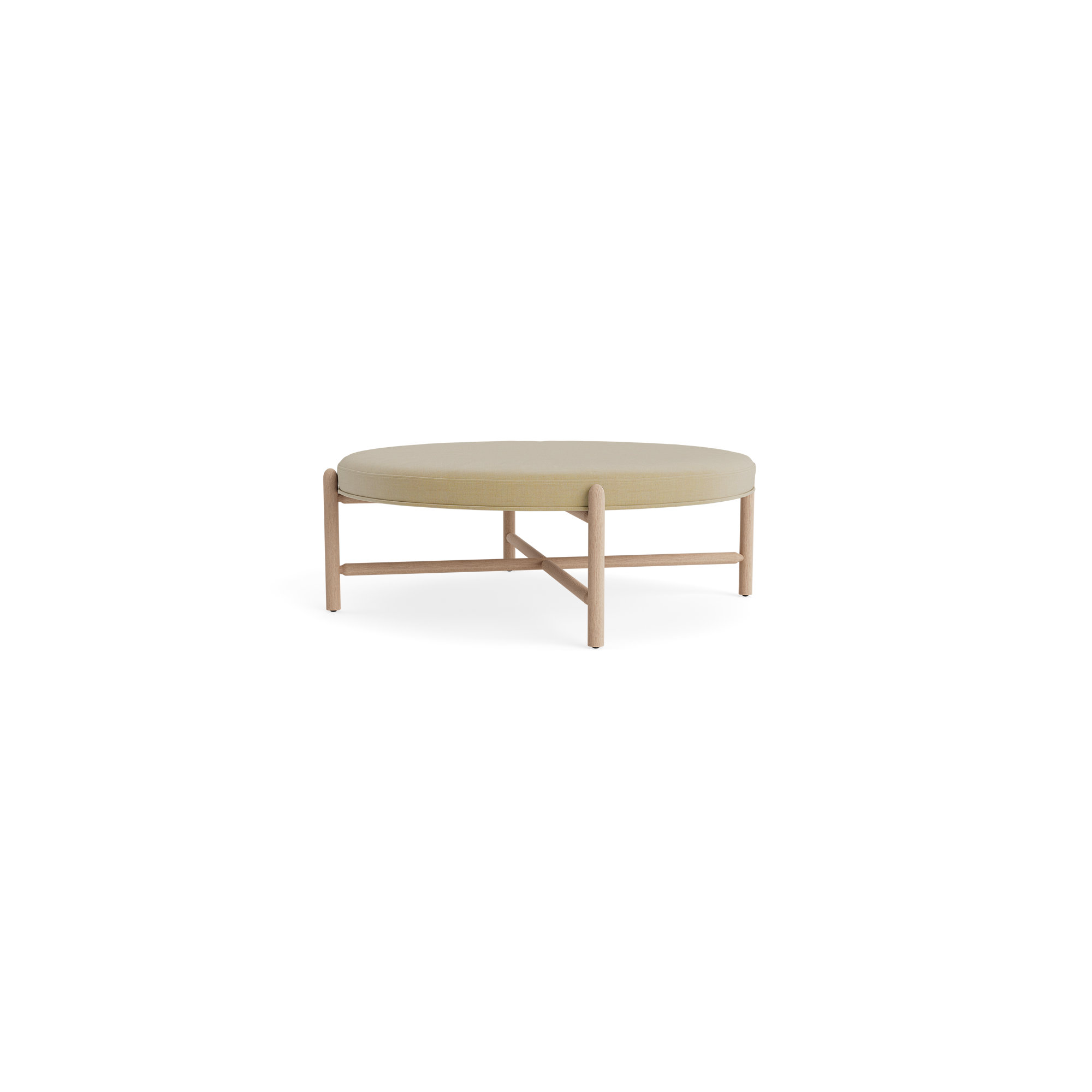 Vane 48" Round Ottoman, Oak, Khaki