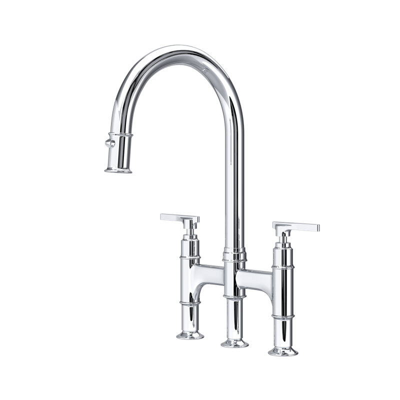 Southbank Pull-Down Bridge Kitchen Faucet, Polished Chrome