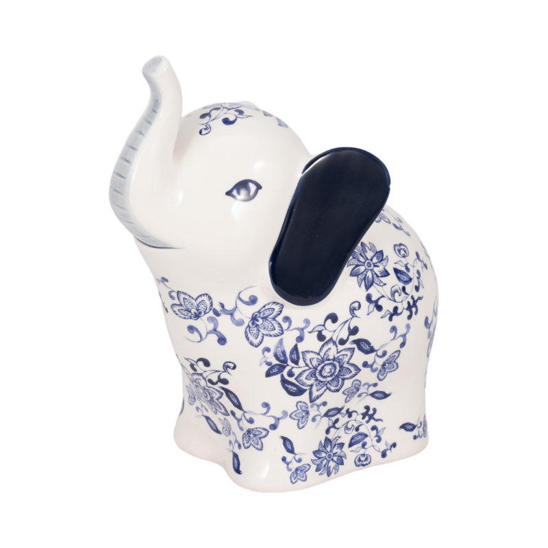 Figurine éléphant bohème en grès bohème Boho, H 8 po x l 7 po x P 5 po
