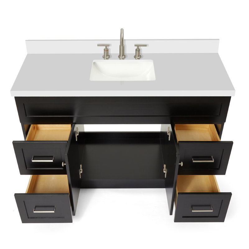 Ensemble de meuble-lavabo simple 55 po Hamlet, Noir, noir, noir, noir