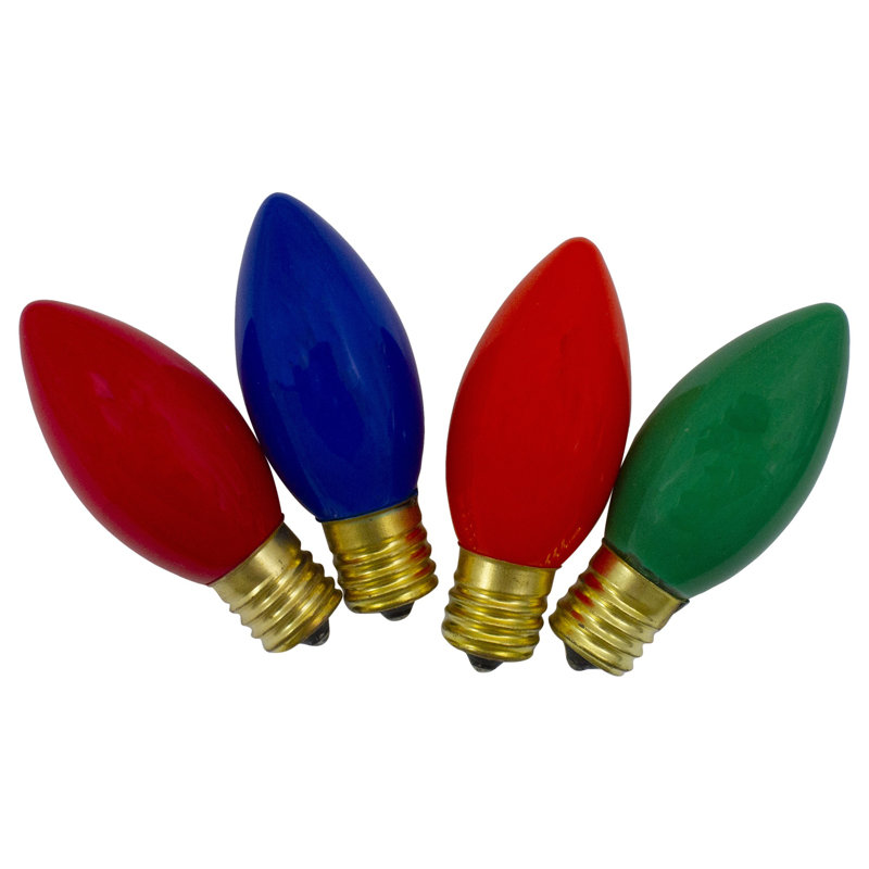 Paquet de 4 ampoules de remplacement multicolores C9 Opaque