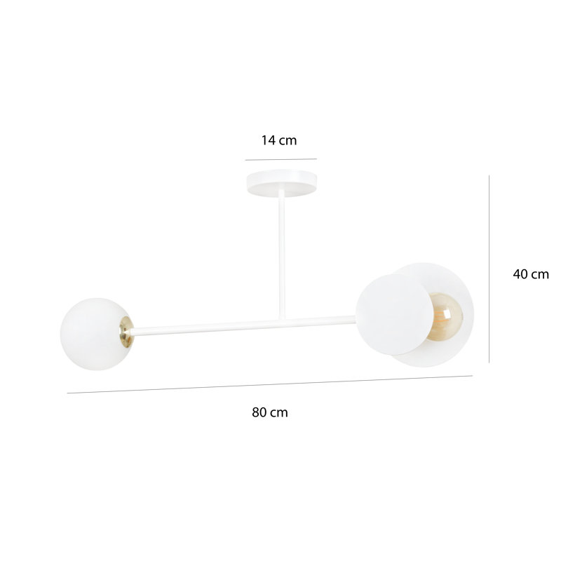 Cifuentes Glass Semi Flush Mount, White