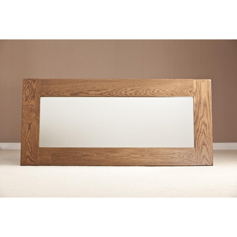 Wood Flat Wall Mirror, 60 cm H x 130 cm W