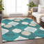 Tapis bleu sarcelle lavable à la machine Premium Lisse-1506380365