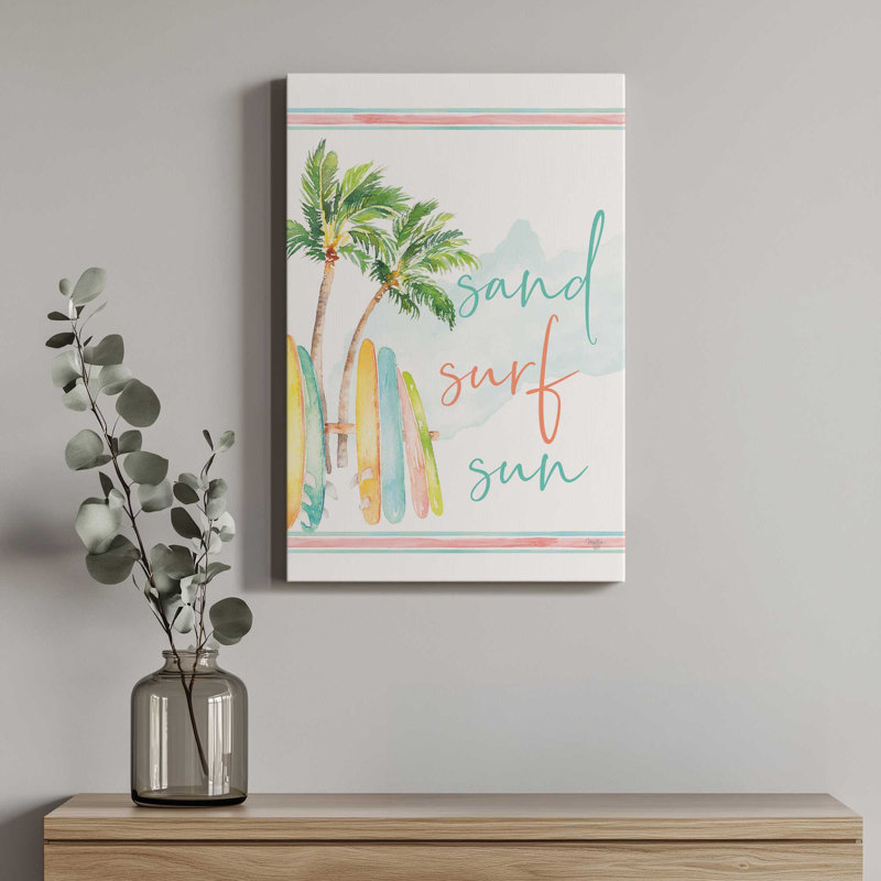 «Sand, Surf and Sun» par Mollie B., reproduction d'art, L 12 po x H 18 po, Ne s’applique pas, Toile tendue