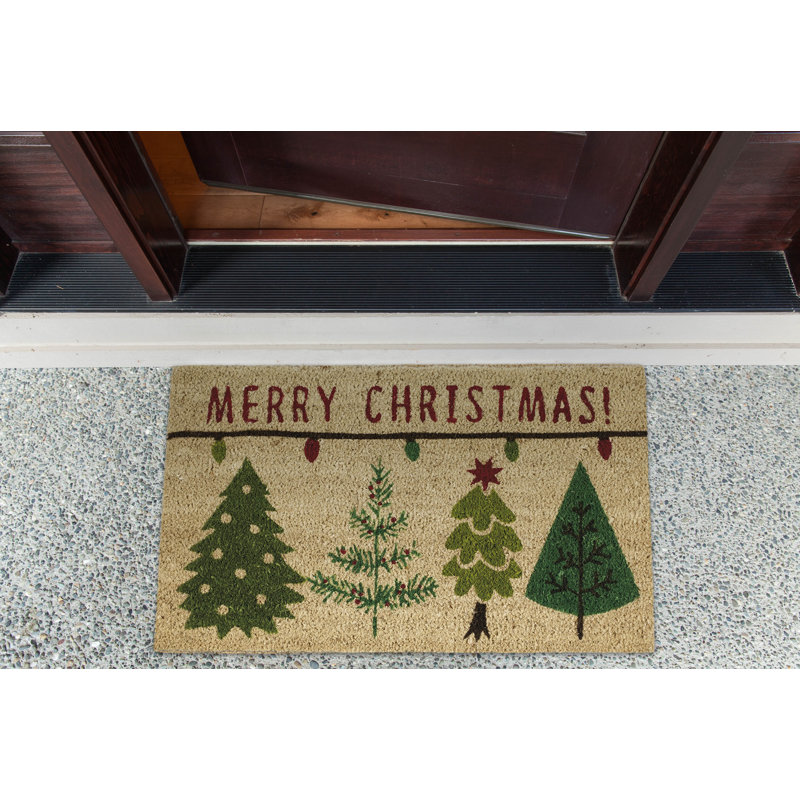 Tapis d'entrée antidérapant Bertil Merry Christmas 30 po x 18 po