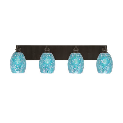 Edge 4 Light Bath Bar Shown With 5" Fusion Glass