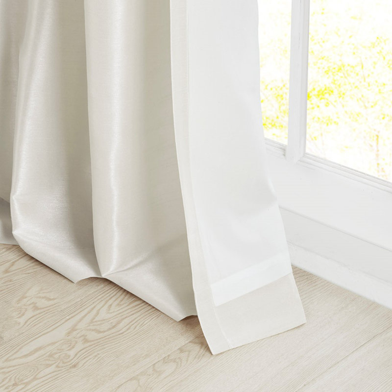 Panneau de rideau de fenêtre Twist Tab, Blanc, L 50 po x L 95 po