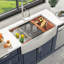 L 36 po x l 21 po Framhouse / tablier d'évier de cuisine avec rebord de cuve simple en acier inoxydable avec accessoires-131209522