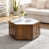 Plateau blanc / base noyer