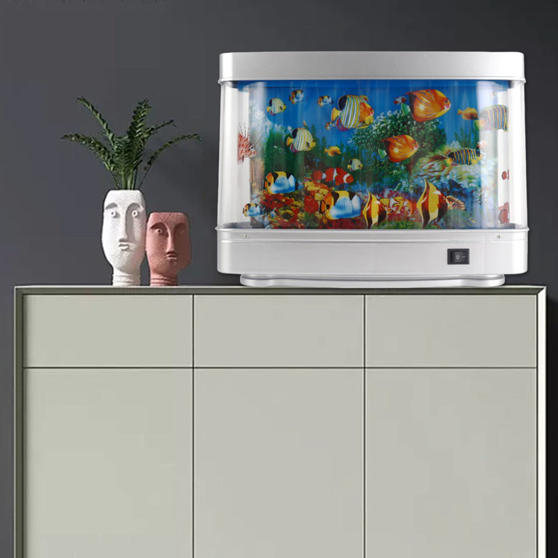 Simulation artificielle aquarium dans une cuve décorative lampe veilleuse petits poissons
