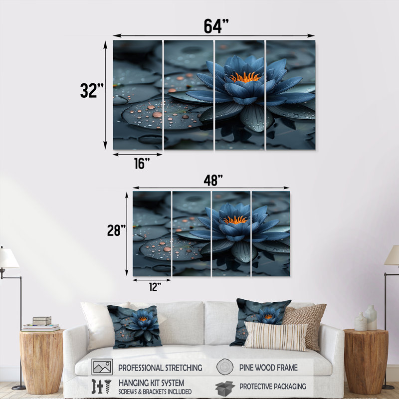 Ensemble de décorations murales bleues et bleues, H 32 po x l 64 po