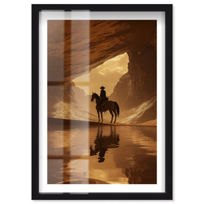«Desert Rider Shadowbox», reproduction d'art encadrée par Notoriart