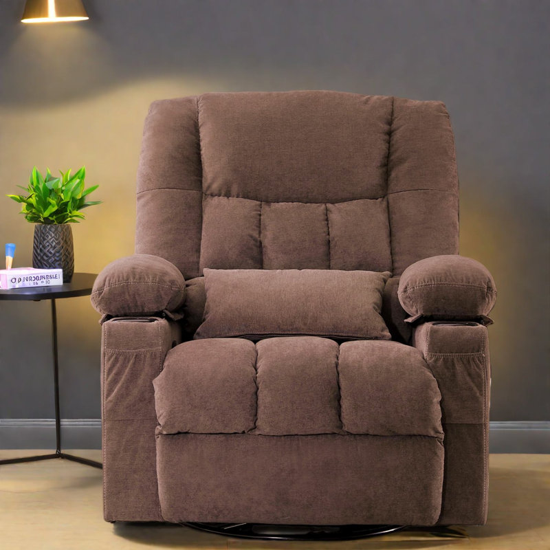 Fauteuil inclinable de massage moderne avec chaleur, structure en métal pour le confort du salon