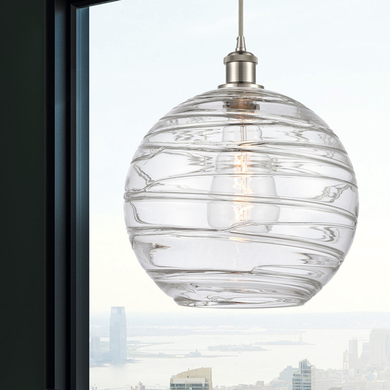 Mott 1-Light Single Pendant, Brushed Satin Nickel, No Bulb Included